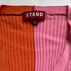 Staud Two Toned Orange and Pink Sweater XS